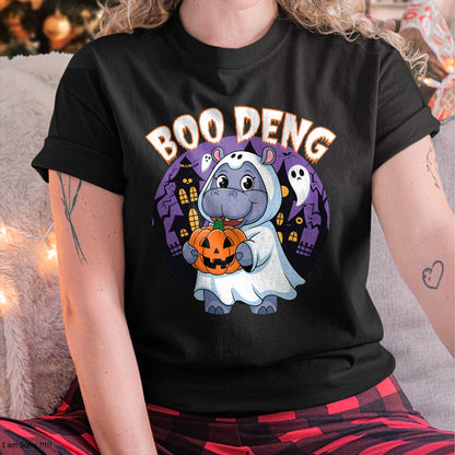 Hallowen Shirts for Family, Funny hallowen shirts, Hallowen Unisex T-Shirt/Hoodie/Sweatshirt HLT00 - Moo Deng Baby Hippo Boo Deng Long for Halloween Moo Deng T-Shirt