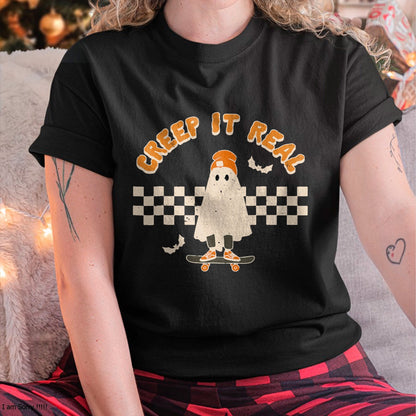 Hallowen Shirts for Family, Funny hallowen shirts, Hallowen Unisex T-Shirt/Hoodie/Sweatshirt HLT00 - Retro Halloween Creep it Real Vintage Ghost Halloween T-Shirt