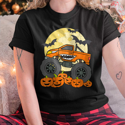 Hallowen Shirts for Family, Funny hallowen shirts, Hallowen Unisex T-Shirt/Hoodie/Sweatshirt HLT00 - Kids Monster Truck Halloween Jack O Lantern Moon Pumpkin Toddler T-Shirt