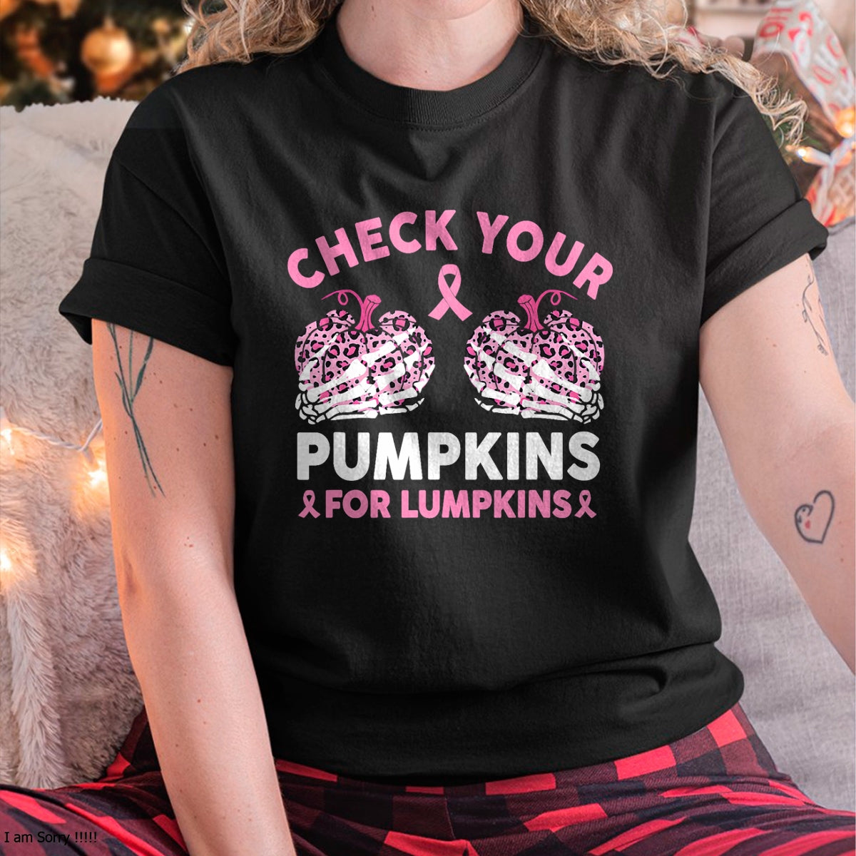Hallowen Shirts for Family, Funny hallowen shirts, Hallowen Unisex T-Shirt/Hoodie/Sweatshirt HLT00 - Check Your Pumpkins Breast Cancer Awareness Halloween Women T-Shirt