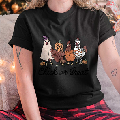 Hallowen Shirts for Family, Funny hallowen shirts, Hallowen Unisex T-Shirt/Hoodie/Sweatshirt HLT00 - Chick Or Treat Halloween Witch Spooky Chicken T-Shirt