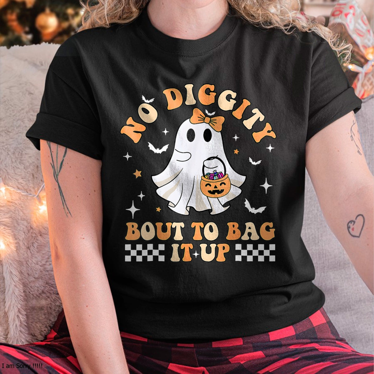 Hallowen Shirts for Family, Funny hallowen shirts, Hallowen Unisex T-Shirt/Hoodie/Sweatshirt HLT00 - Halloween Ghost Funny No Diggity Bout To Bag It Up Spooky T-Shirt