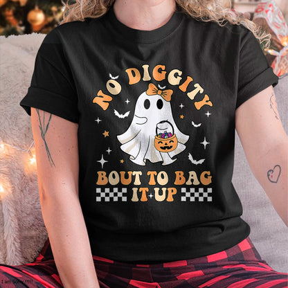 Hallowen Shirts for Family, Funny hallowen shirts, Hallowen Unisex T-Shirt/Hoodie/Sweatshirt HLT00 - Halloween Ghost Funny No Diggity Bout To Bag It Up Spooky T-Shirt