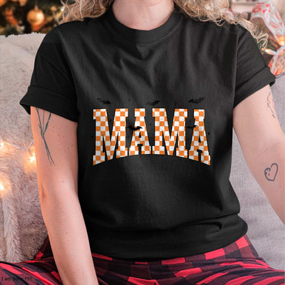 Hallowen Shirts for Family, Funny hallowen shirts, Hallowen Unisex T-Shirt/Hoodie/Sweatshirt HLT00 - Checkerboard Mama With Spider Halloween Mama Spooky Vibes T-Shirt