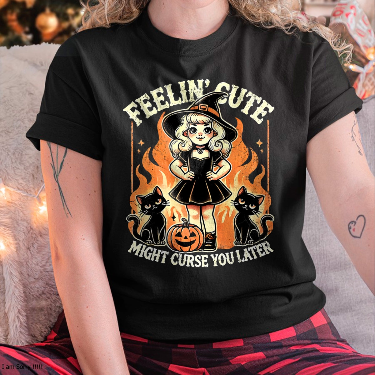 Hallowen Shirts for Family, Funny hallowen shirts, Hallowen Unisex T-Shirt/Hoodie/Sweatshirt HLT00 - Halloween Feelin' Cute Might Curse You Later T-Shirt