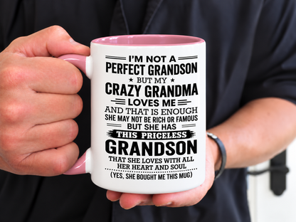 I'm Not a Perfect Grandson – Funny Christmas Gift Mug from Grandma