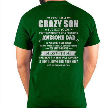 SEPTEMBER - YES! I'M A CRAZY SON - GIFT FOR SON FROM DAD - TLEE09 (SKU07-52-09)