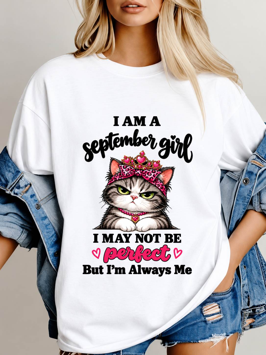 SEPTEMBER GIRL CAT SHIRT – ALWAYS ME - FOR WOMEN - TLEE09 (SKU2610-100-09)