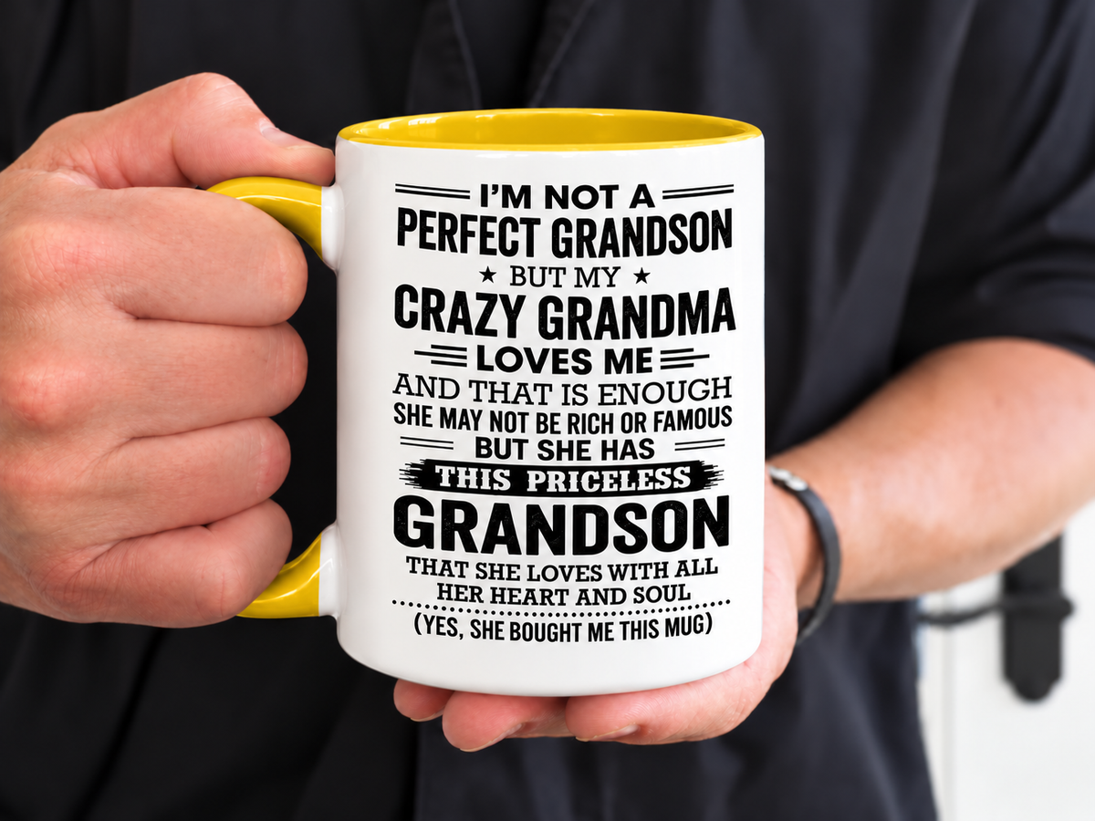 I'm Not a Perfect Grandson – Funny Christmas Gift Mug from Grandma