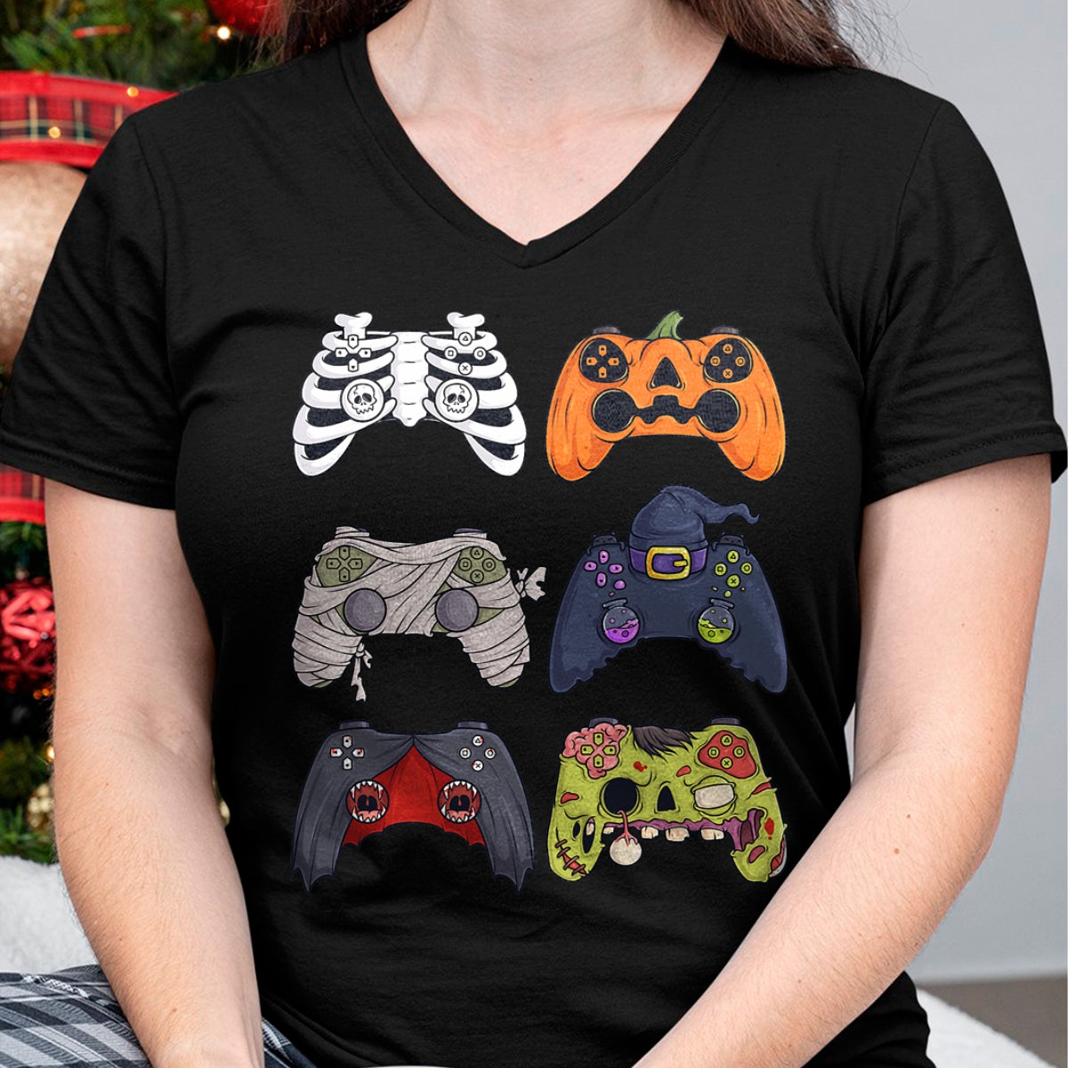 Hallowen Shirts for Family, Funny hallowen shirts, Hallowen Unisex T-Shirt/Hoodie/Sweatshirt HLT00 - Halloween Skeleton Zombie Gaming Controllers Mummy Boys Kids T-Shirt