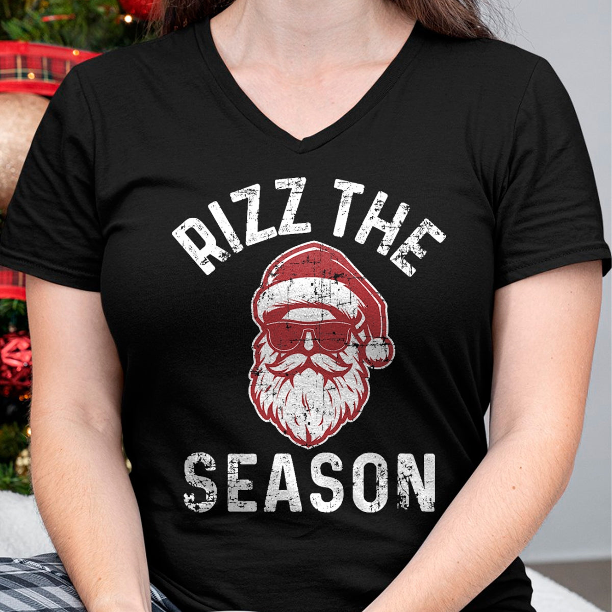 Christmas Shirts for Family, Funny christmas shirts, Christmas Unisex T-Shirt/Hoodie/Sweatshirt HLT00 - Rizz The Season Funny Christmas Rizzmas Santa Claus Rizzler T-Shirt
