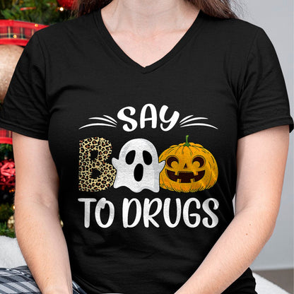 Hallowen Shirts for Family, Funny hallowen shirts, Hallowen Unisex T-Shirt/Hoodie/Sweatshirt HLT00 - Say Boo To Drugs Red Ribbon Week Awareness Funny Halloween T-Shirt