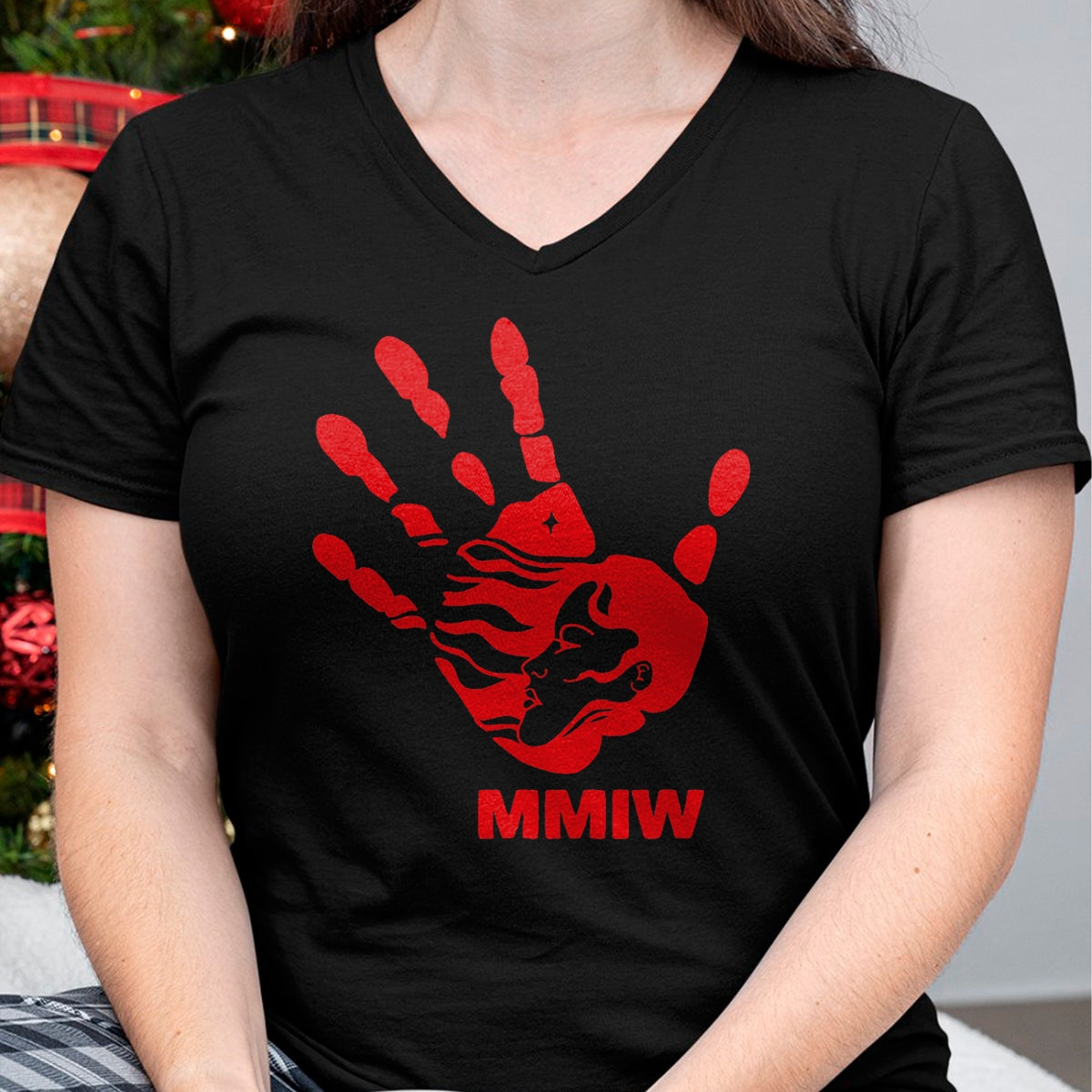 Native American T-Shirts, Vintage Native American Unisex T-Shirt/Hoodie/Sweatshirt HLT00 - MMIW Red Hand Indigenous Native American MMIW Awareness T-Shirt (1)