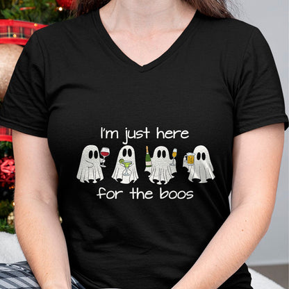 Hallowen Shirts for Family, Funny hallowen shirts, Hallowen Unisex T-Shirt/Hoodie/Sweatshirt HLT00 - I'm Just Here For The Boos Funny Halloween Ghost Mens Womens T-Shirt