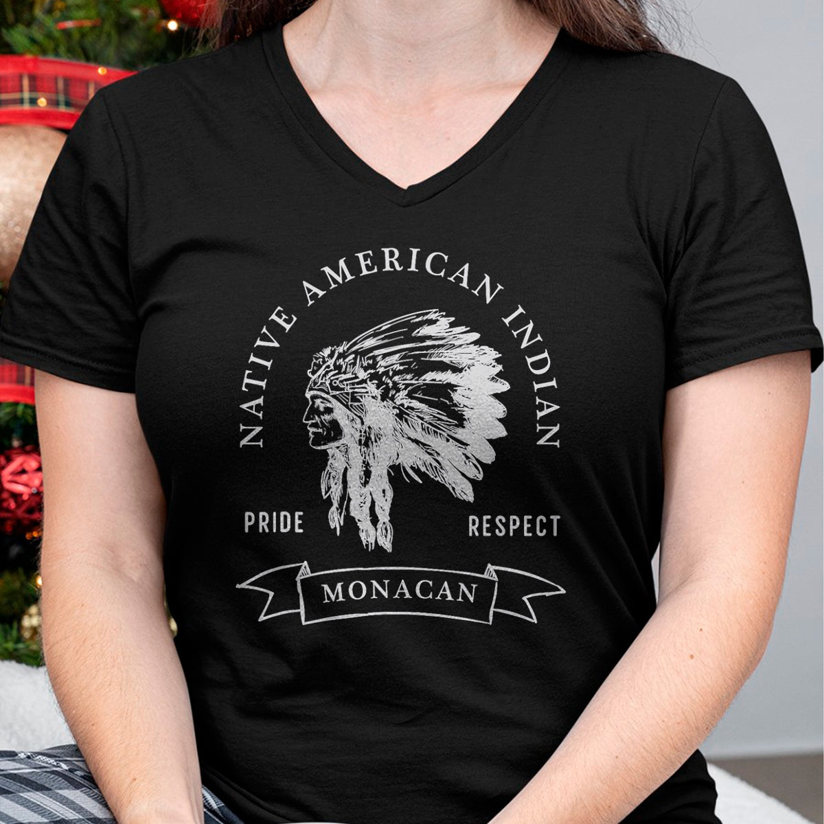 Native American T-Shirts, Vintage Native American Unisex T-Shirt/Hoodie/Sweatshirt HLT00 - Monacan Tribe Native American Indian Pride Respect Darker T-Shirt (1)