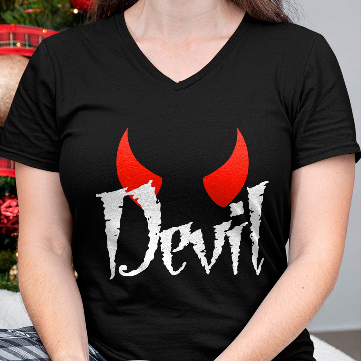 Hallowen Shirts for Family, Funny hallowen shirts, Hallowen Unisex T-Shirt/Hoodie/Sweatshirt HLT00 - Devil Halloween Matching Couple Girlfriend T-Shirt