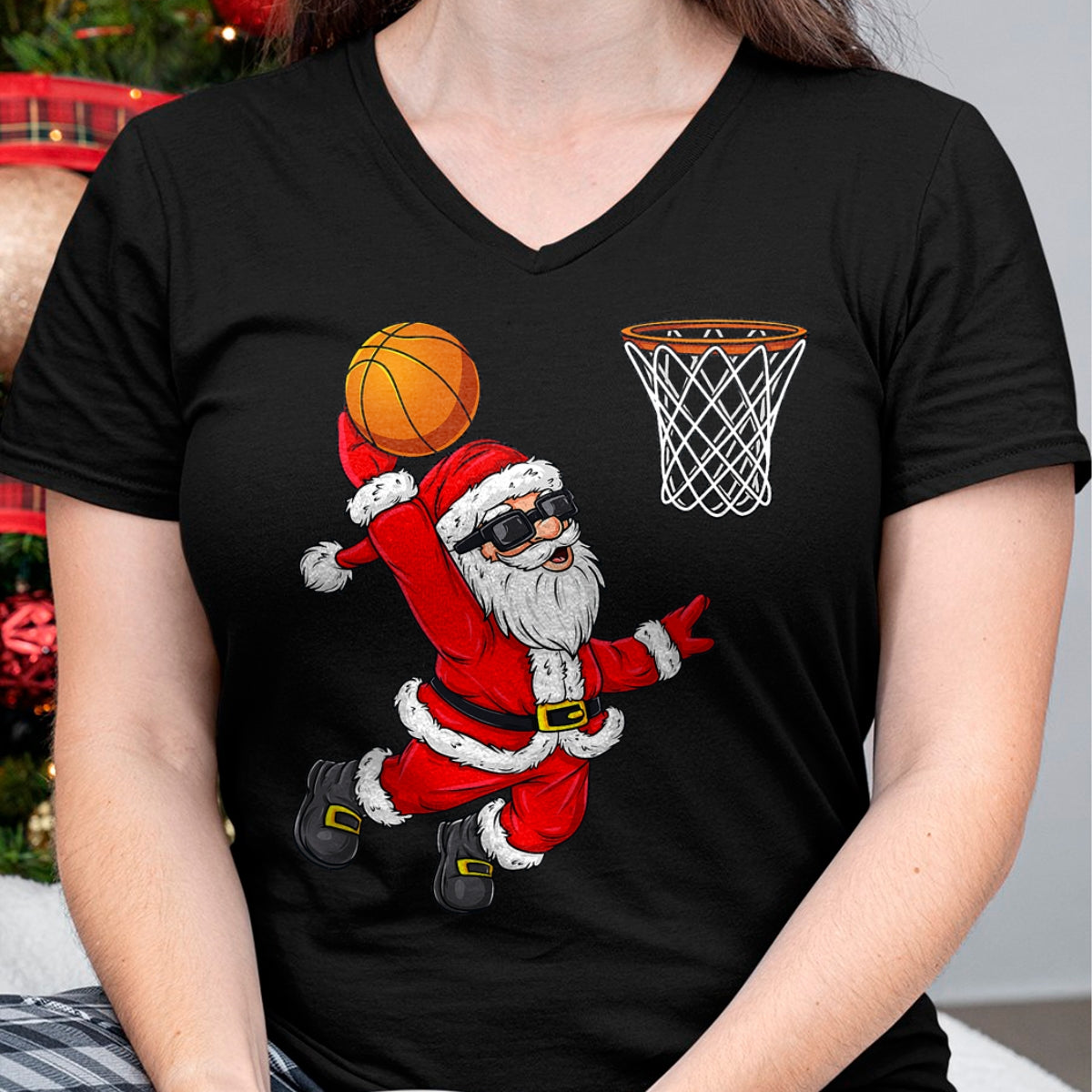 Christmas Shirts for Family, Funny christmas shirts, Christmas Unisex T-Shirt/Hoodie/Sweatshirt HLT00 - Christmas Santa Claus Dunking A Basketball Boys Kids Xmas T-Shirt