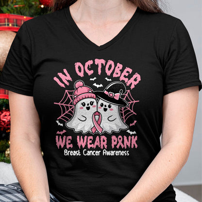 Hallowen Shirts for Family, Funny hallowen shirts, Hallowen Unisex T-Shirt/Hoodie/Sweatshirt HLT00 - Breast Cancer Women Shirts Halloween In October We Wear Pink T-Shirt