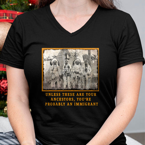 Native American T-Shirts, Vintage Native American Unisex T-Shirt/Hoodie/Sweatshirt HLT00 - NATIVE AMERICAN IMMIGRATION T-Shirt