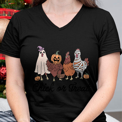Hallowen Shirts for Family, Funny hallowen shirts, Hallowen Unisex T-Shirt/Hoodie/Sweatshirt HLT00 - Chick Or Treat Halloween Witch Spooky Chicken T-Shirt