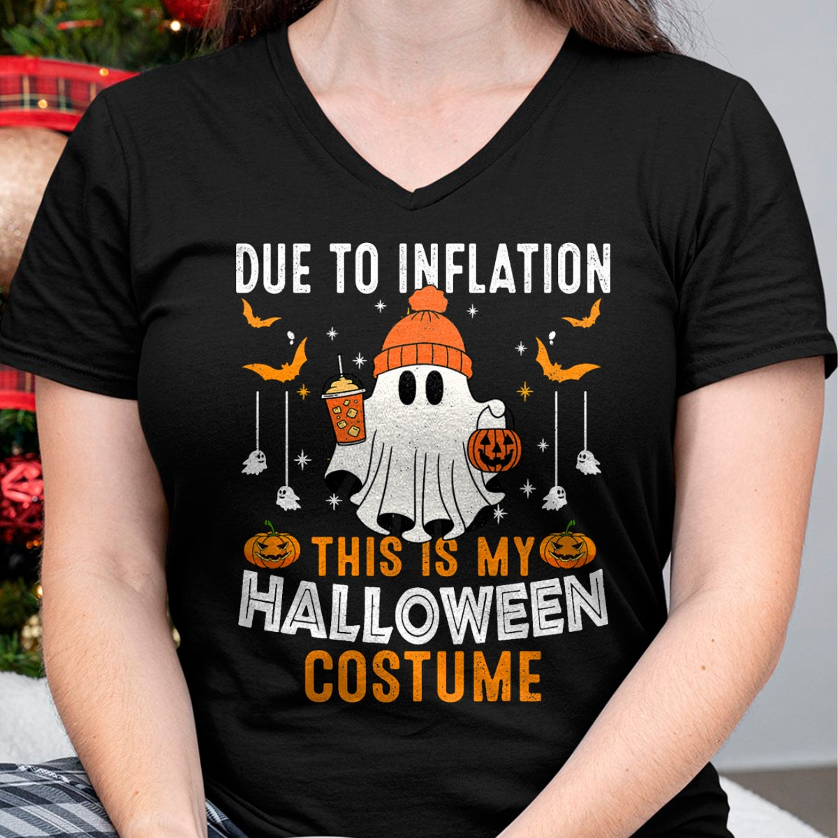 Hallowen Shirts for Family, Funny hallowen shirts, Hallowen Unisex T-Shirt/Hoodie/Sweatshirt HLT00 - Due To Inflation This Is My Halloween Costume Funny Pumpkins T-Shirt