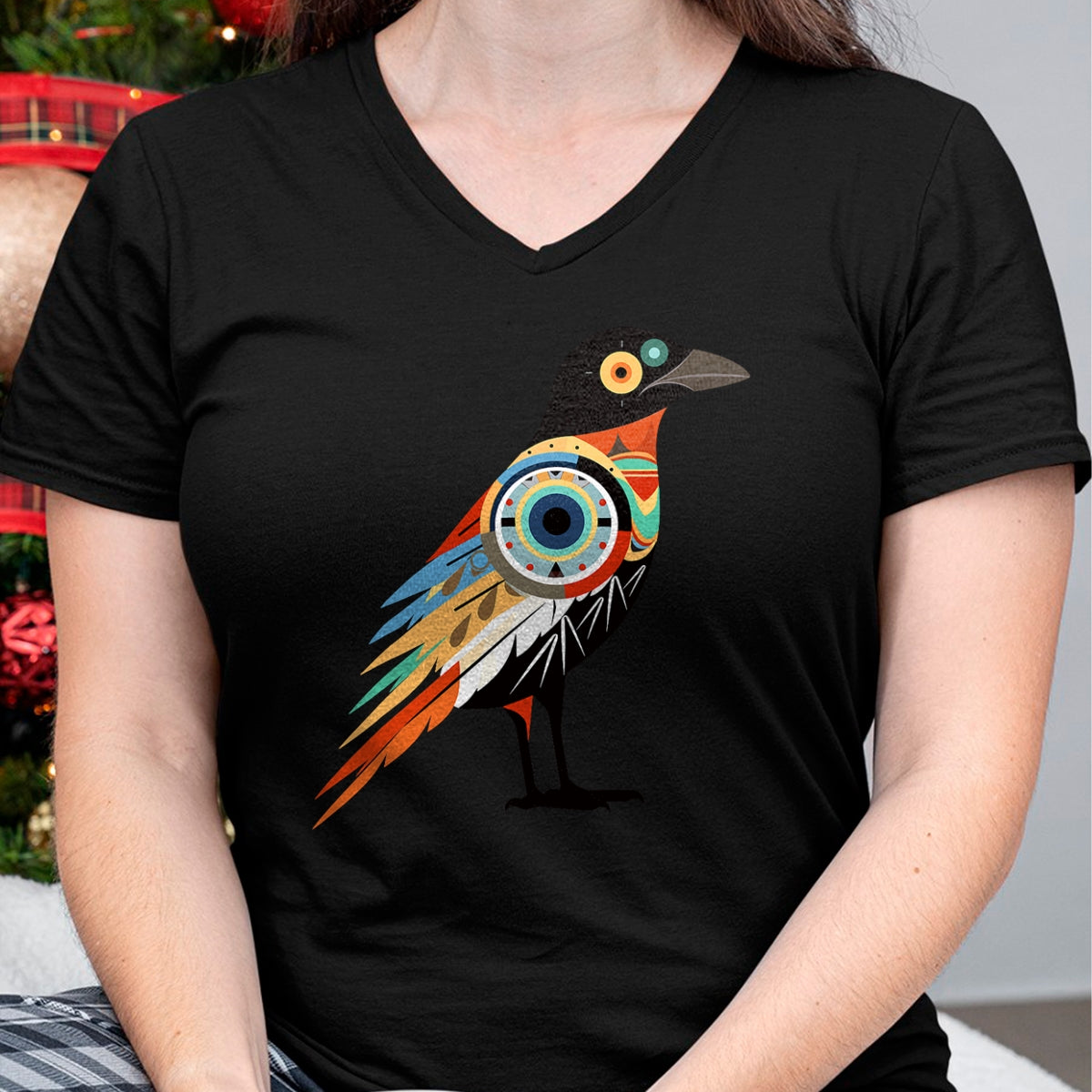 Native American T-Shirts, Vintage Native American Unisex T-Shirt/Hoodie/Sweatshirt HLT00 - Native American Style Hopi Art Bird for Good Luck T-Shirt