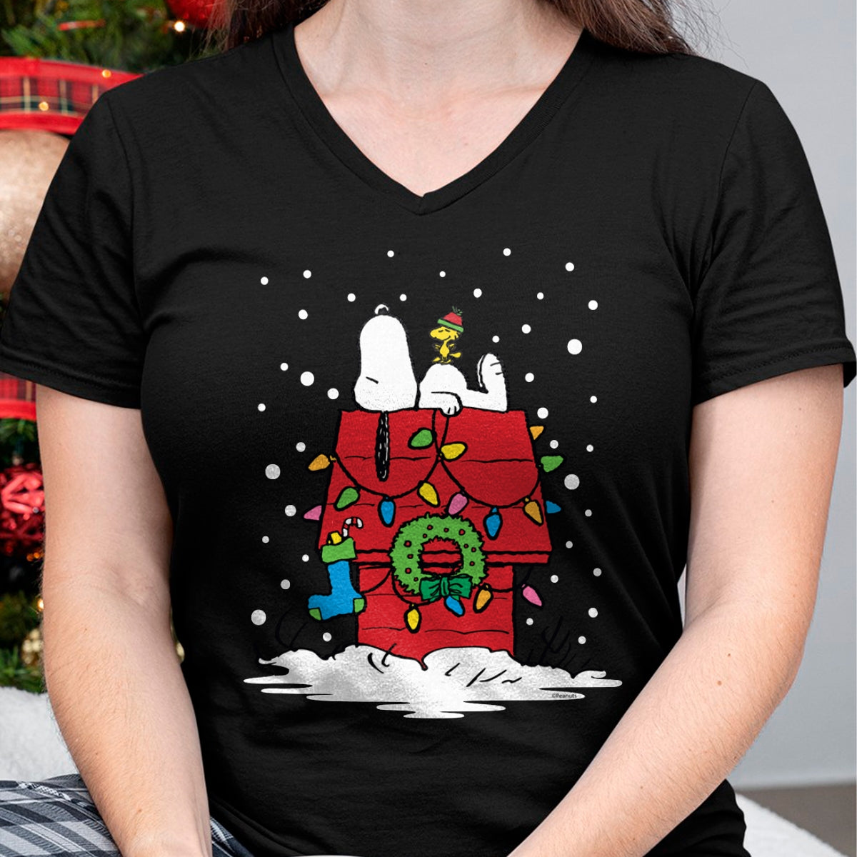 Christmas Shirts for Family, Funny christmas shirts, Christmas Unisex T-Shirt/Hoodie/Sweatshirt HLT00 - Peanuts Snoopy and Woodstock Stocking Long Sleeve T-Shirt