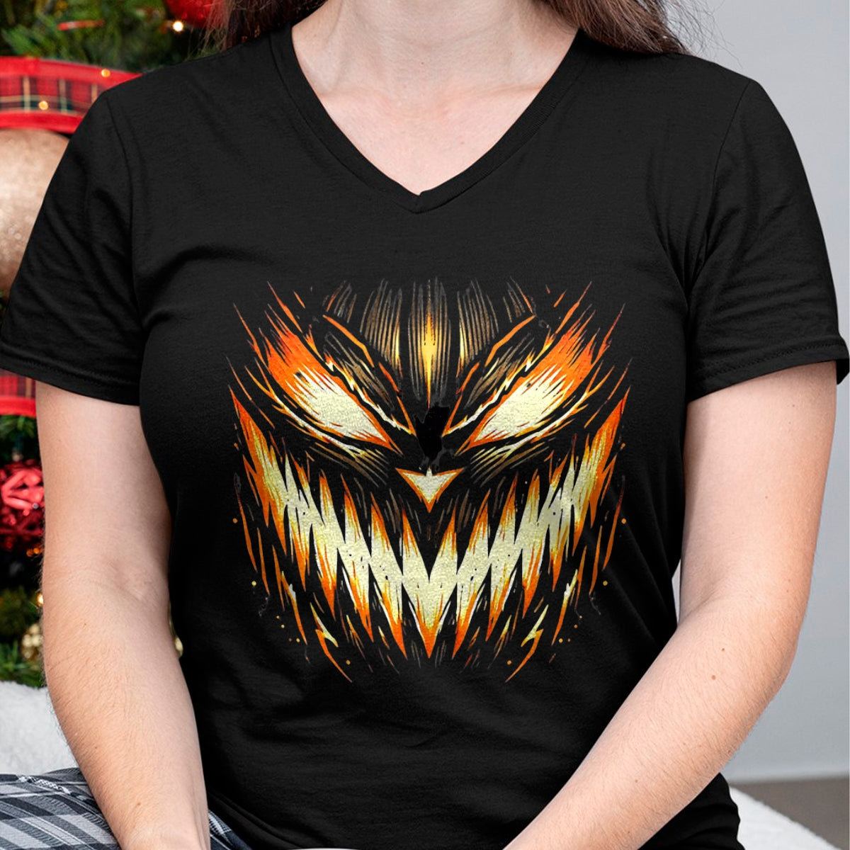 Hallowen Shirts for Family, Funny hallowen shirts, Hallowen Unisex T-Shirt/Hoodie/Sweatshirt HLT00 - Scary Jack O Lantern Face Carved Pumpkin Halloween Costume T-Shirt