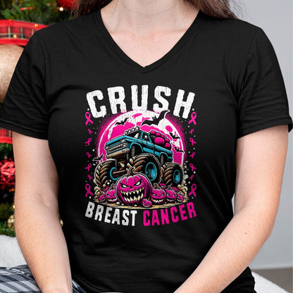 Hallowen Shirts for Family, Funny hallowen shirts, Hallowen Unisex T-Shirt/Hoodie/Sweatshirt HLT00 - Breast Cancer Awareness Monster Truck Halloween Kids Toddler T-Shirt