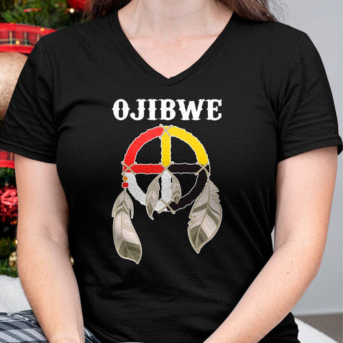 Native American T-Shirts, Vintage Native American Unisex T-Shirt/Hoodie/Sweatshirt HLT00 - Ojibwe Anishinaabeg People Native American Medicine Wheel T-Shirt (1)
