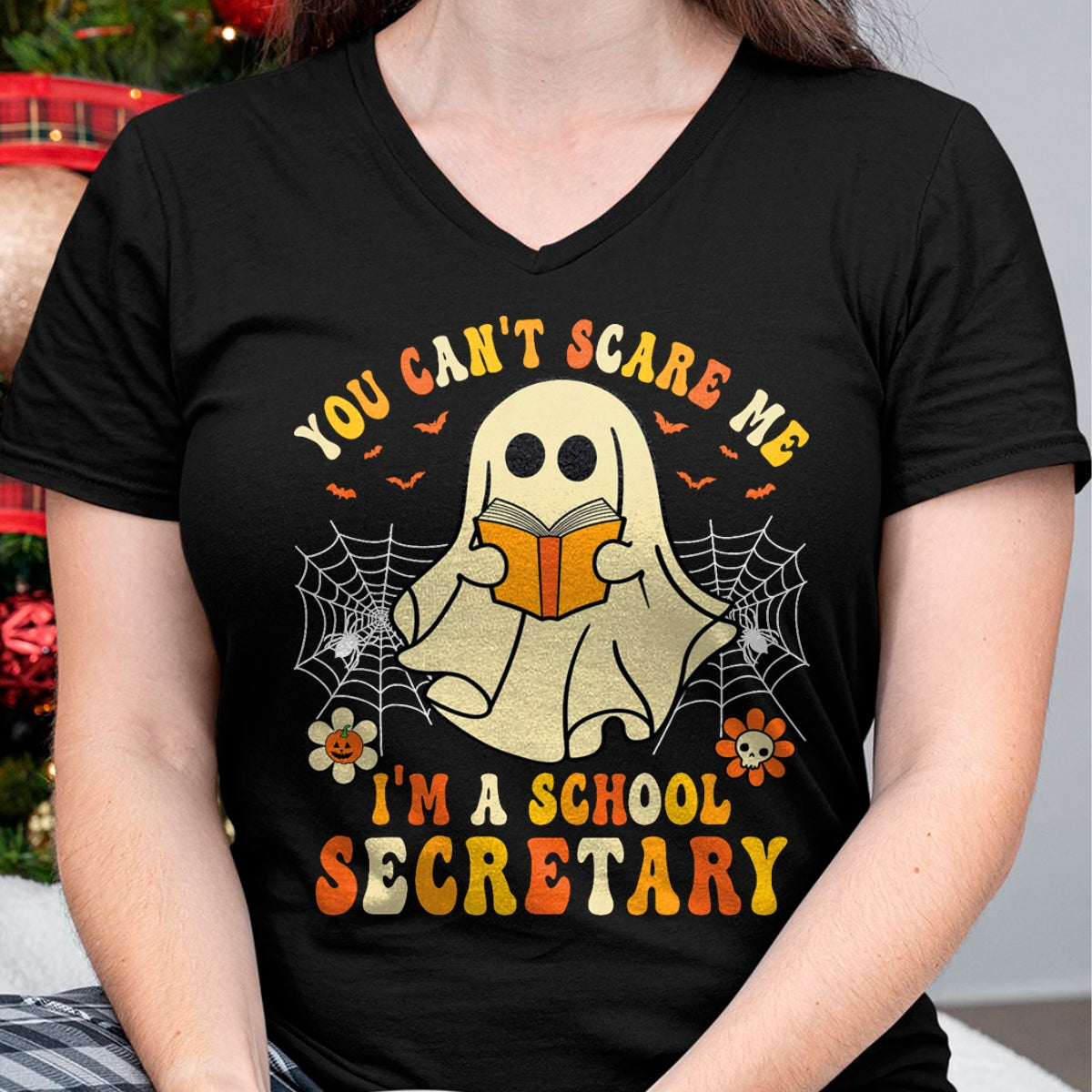 Hallowen Shirts for Family, Funny hallowen shirts, Hallowen Unisex T-Shirt/Hoodie/Sweatshirt HLT00 - You Can't Scare Me I'm A School Secretary Halloween Candy T-Shirt