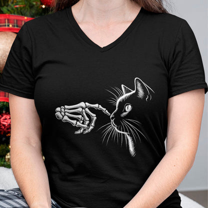 Hallowen Shirts for Family, Funny hallowen shirts, Hallowen Unisex T-Shirt/Hoodie/Sweatshirt HLT00 - Skeleton Hand Boop Black Cat Pet For Women Men Halloween T-Shirt