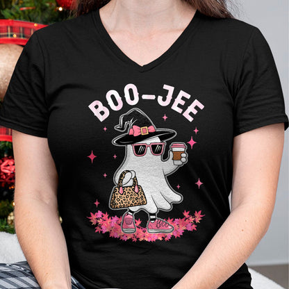 Hallowen Shirts for Family, Funny hallowen shirts, Hallowen Unisex T-Shirt/Hoodie/Sweatshirt HLT00 - Cute Boo Jee Ghost Halloween Leopard Ghost Coffee Womens T-Shirt