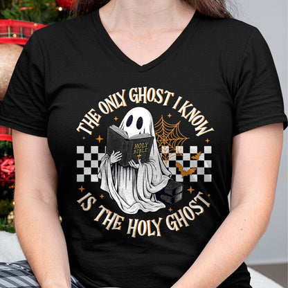 Hallowen Shirts for Family, Funny hallowen shirts, Hallowen Unisex T-Shirt/Hoodie/Sweatshirt HLT00 - The Only Ghost I Know Is The Holy Ghost Boo Bible Halloween Long Sleeve T-Shirt