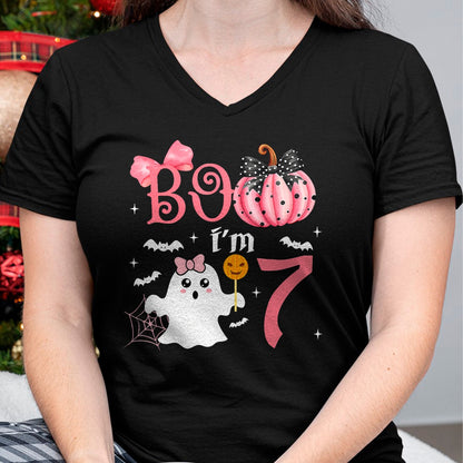 Hallowen Shirts for Family, Funny hallowen shirts, Hallowen Unisex T-Shirt/Hoodie/Sweatshirt HLT00 - Boo I'm Seven Ghost Seventh 7th Birthday Halloween Girls T-Shirt