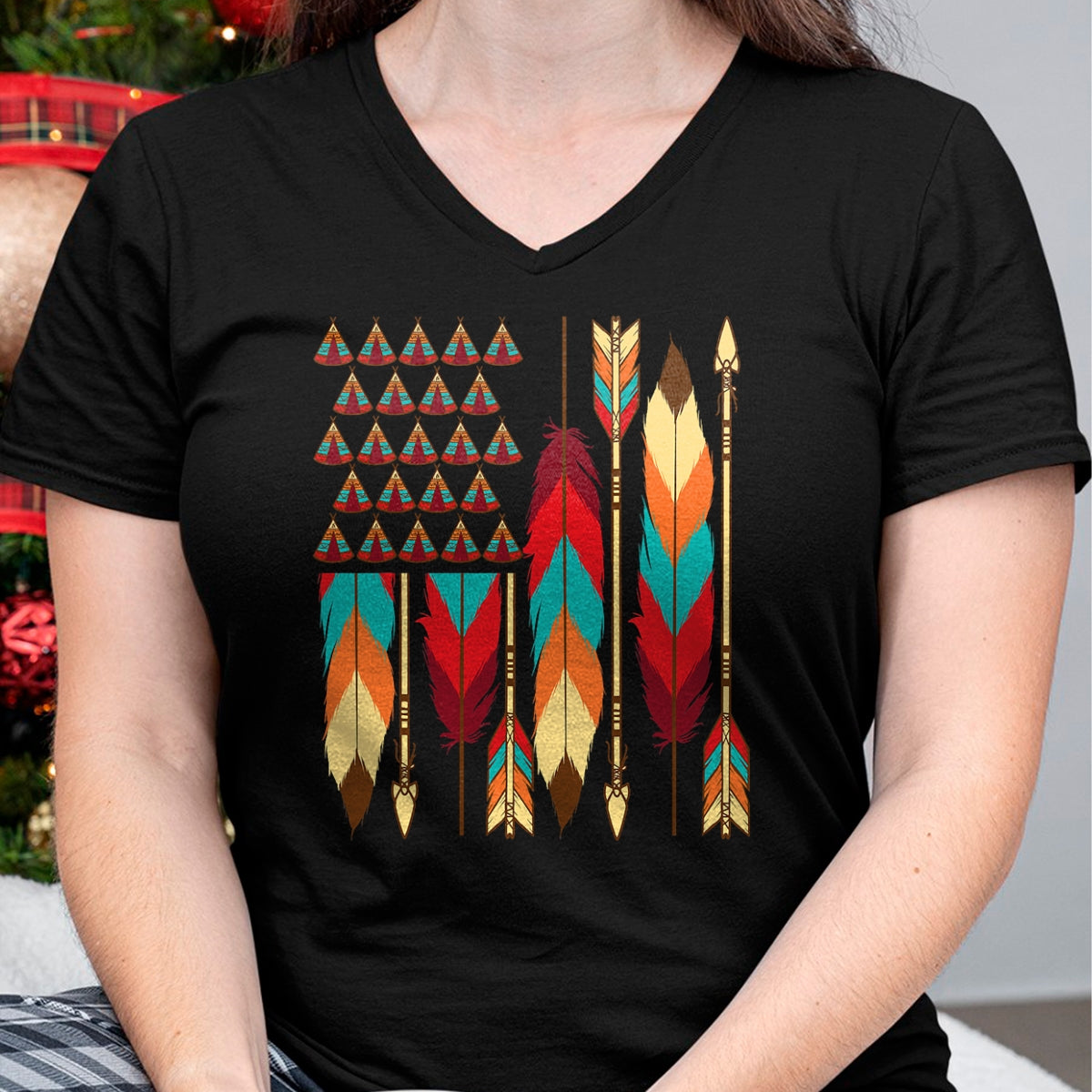 Native American T-Shirts, Vintage Native American Unisex T-Shirt/Hoodie/Sweatshirt HLT00 - Native American Flag - Pride Month Indigenous People Veteran T-Shirt