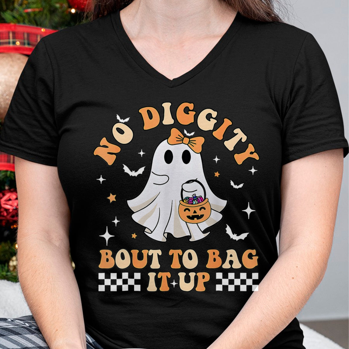 Hallowen Shirts for Family, Funny hallowen shirts, Hallowen Unisex T-Shirt/Hoodie/Sweatshirt HLT00 - Halloween Ghost Funny No Diggity Bout To Bag It Up Spooky T-Shirt