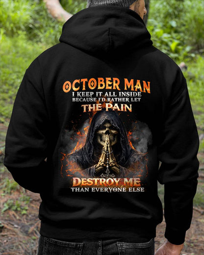 OCTOBER MAN SKULL SHIRT – I KEEP IT ALL INSIDE DARK GOTHIC T-SHIRT - FOR MAN - TLEE10 (SKU2604-136-10)