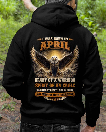 APRIL BORN WARRIOR EAGLE SHIRT DESIGN - FOR MAN - TLEE04 (SKU2605-225-04)
