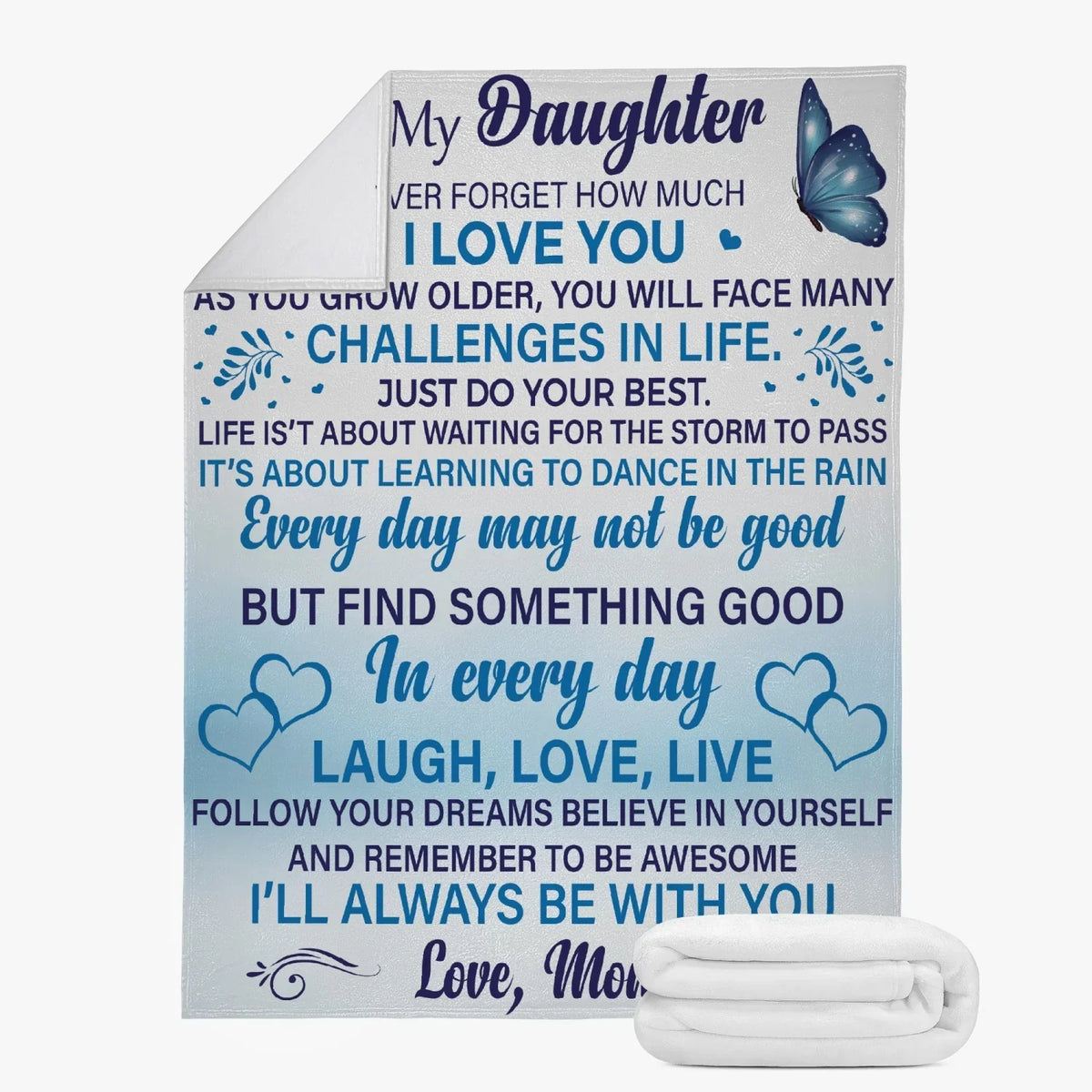 Daughter Never Forget Blanket - from mom - TLEE (SKUB07-30)