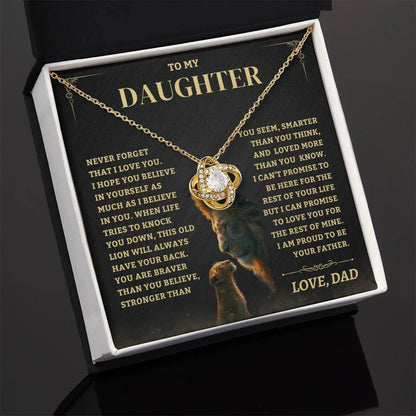 TO MY DAUGHTER FROM DAD - Premium Love Knot Necklace (SKUJ06-88)