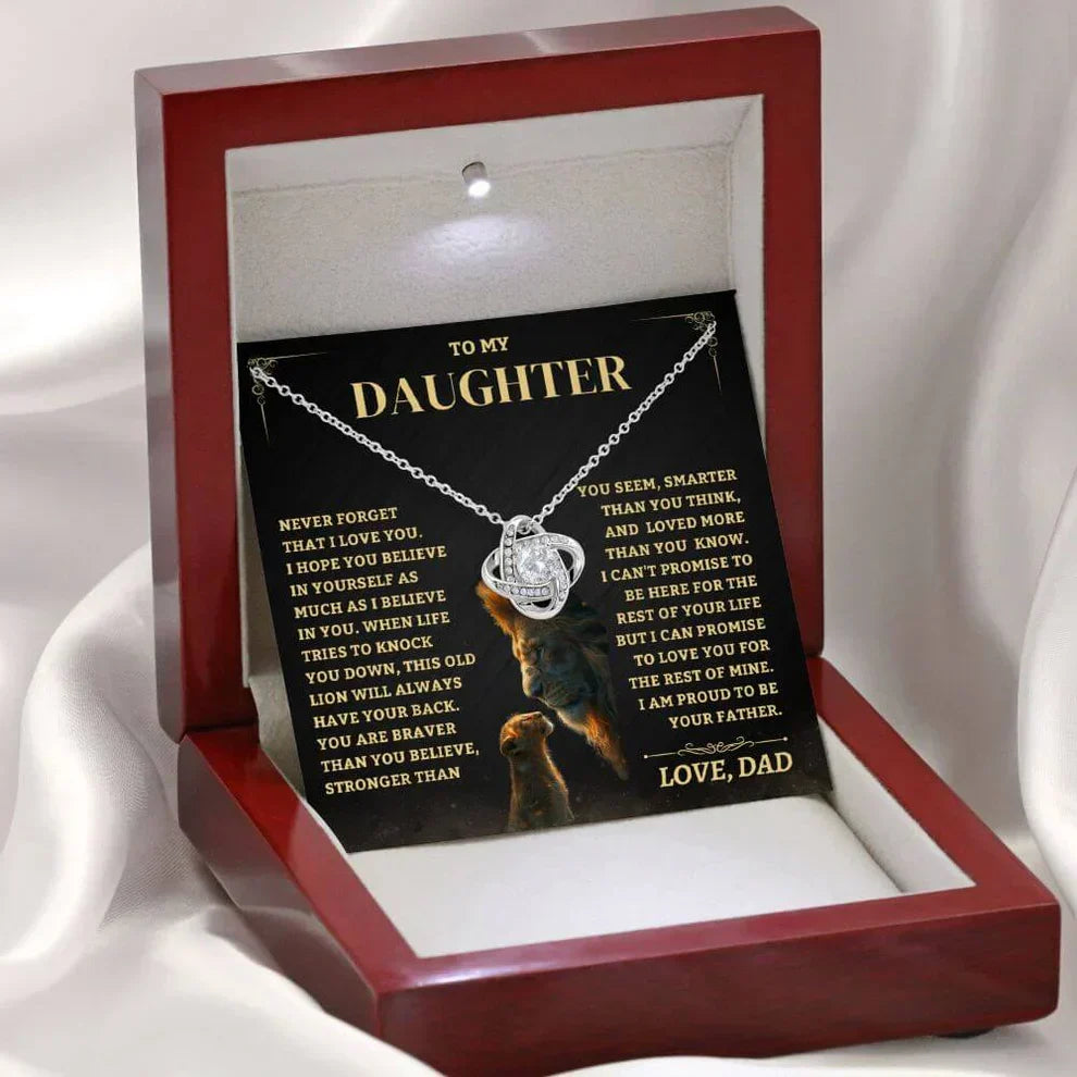 TO MY DAUGHTER FROM DAD - Premium Love Knot Necklace (SKUJ06-88)