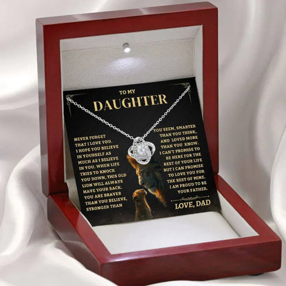TO MY DAUGHTER FROM DAD - Premium Love Knot Necklace (SKUJ06-88)