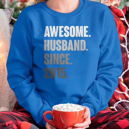 Best Wife Shirt, Wife and Husband Unisex T-Shirt/Hoodie/Sweatshirt HLT00 - 9th Year Wedding Anniversary Epic Awesome Husband Since 2015 T-Shirt