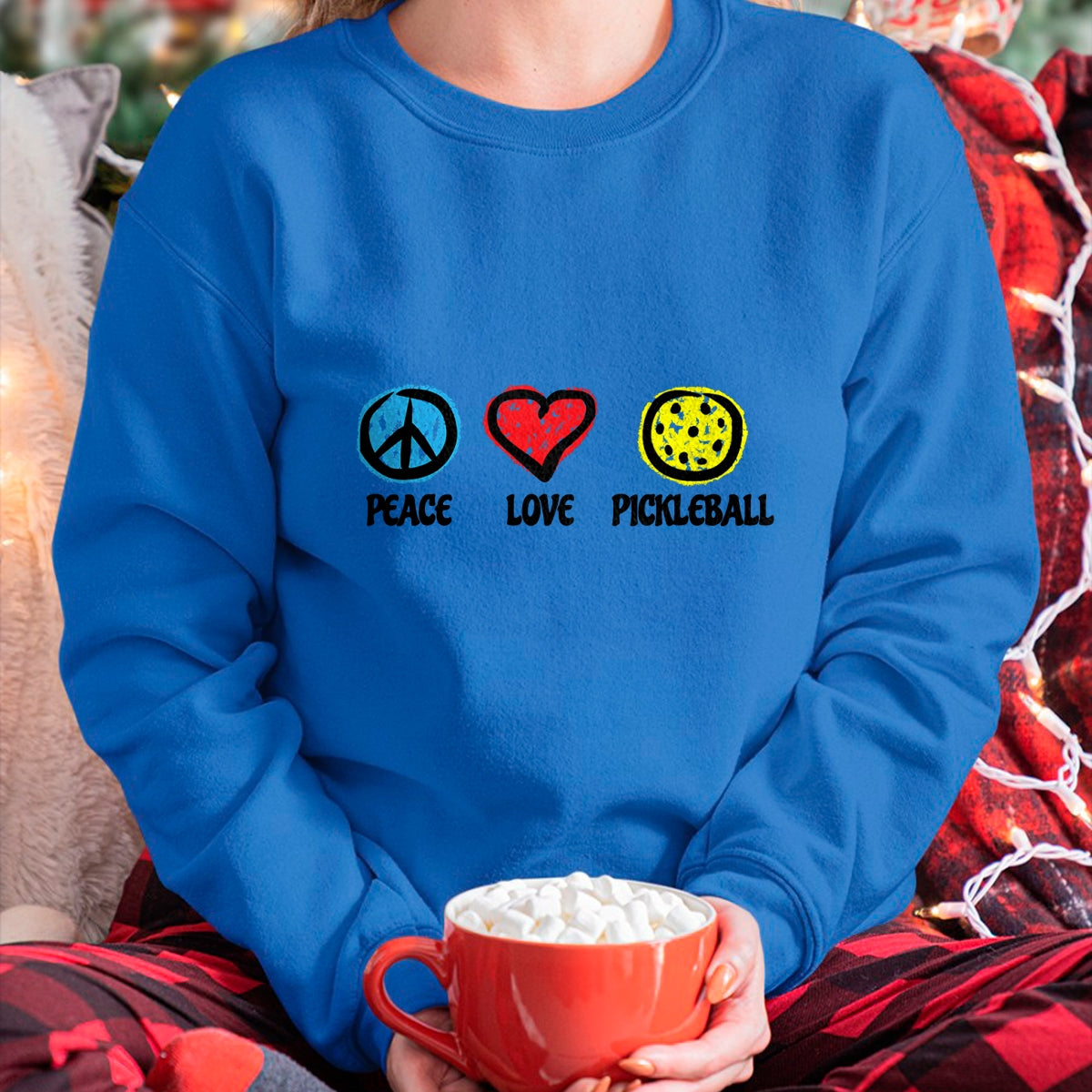 Funny Pickleball Shirt, Pickleball Lover Unisex T-Shirt/Hoodie/Sweatshirt HLT00 - Peace Love Pickleball Pickleball Shirt for Pickleball Player T-Shirt
