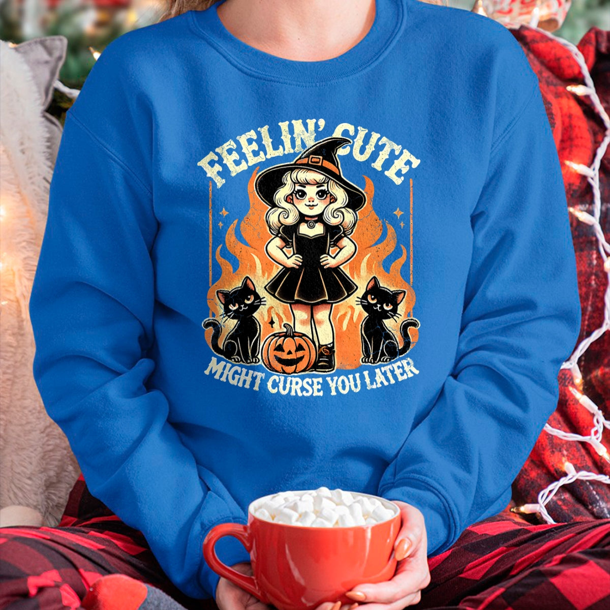 Hallowen Shirts for Family, Funny hallowen shirts, Hallowen Unisex T-Shirt/Hoodie/Sweatshirt HLT00 - Halloween Feelin' Cute Might Curse You Later T-Shirt