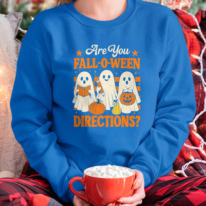Best Teacher Shirt, Funny Teacher UnisexT-Shirt/Hoodie/Sweatshirt HLT00 - are You Fall O Ween Directions Funny Teacher Ghost Halloween T-Shirt
