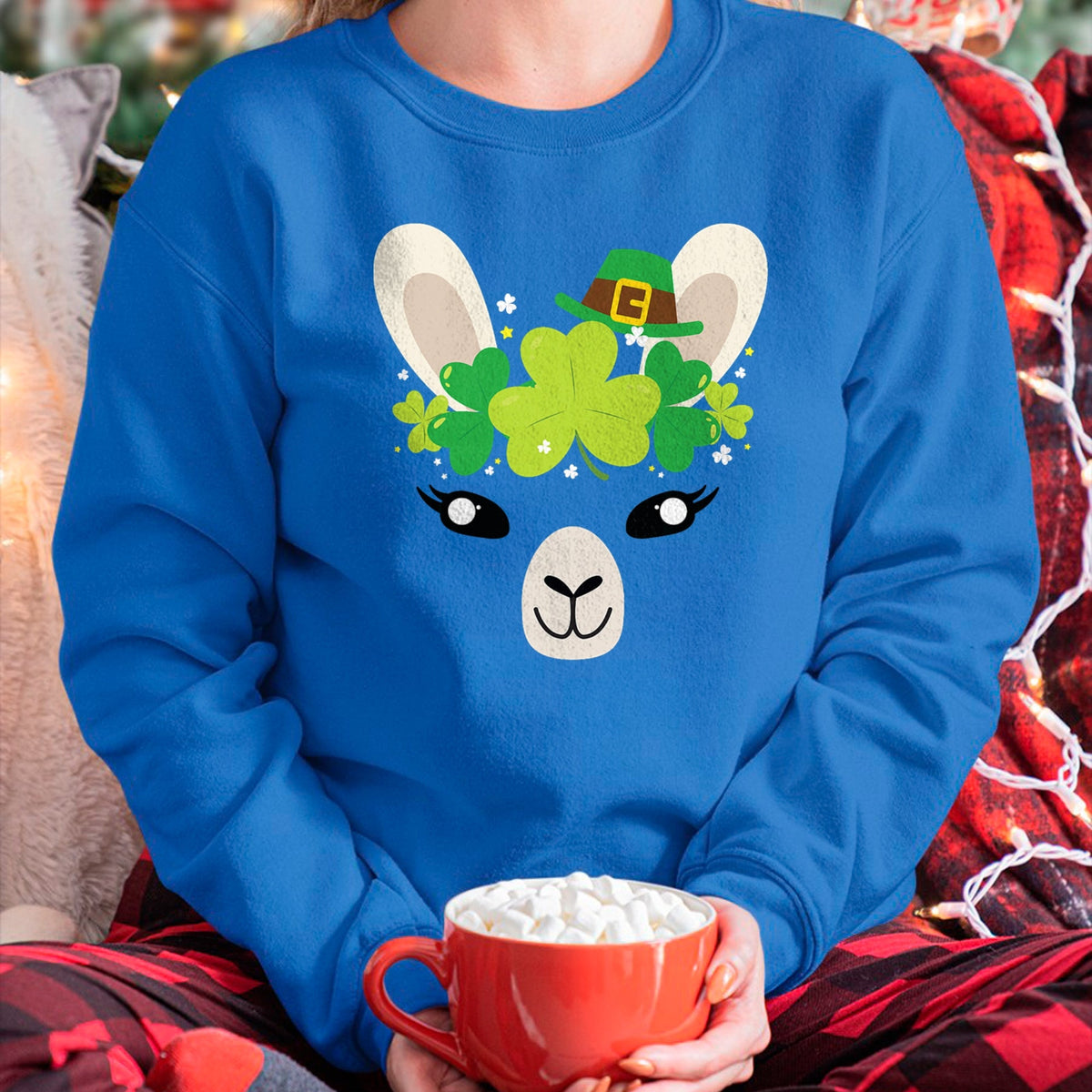 Gift for Mom Shirt, Funny Mom Unisex T-Shirt/Hoodie/Sweatshirt HLT00 - Llama St Patricks Day Shirt Kids Lucky Girl Mom Gift Tee T-Shirt