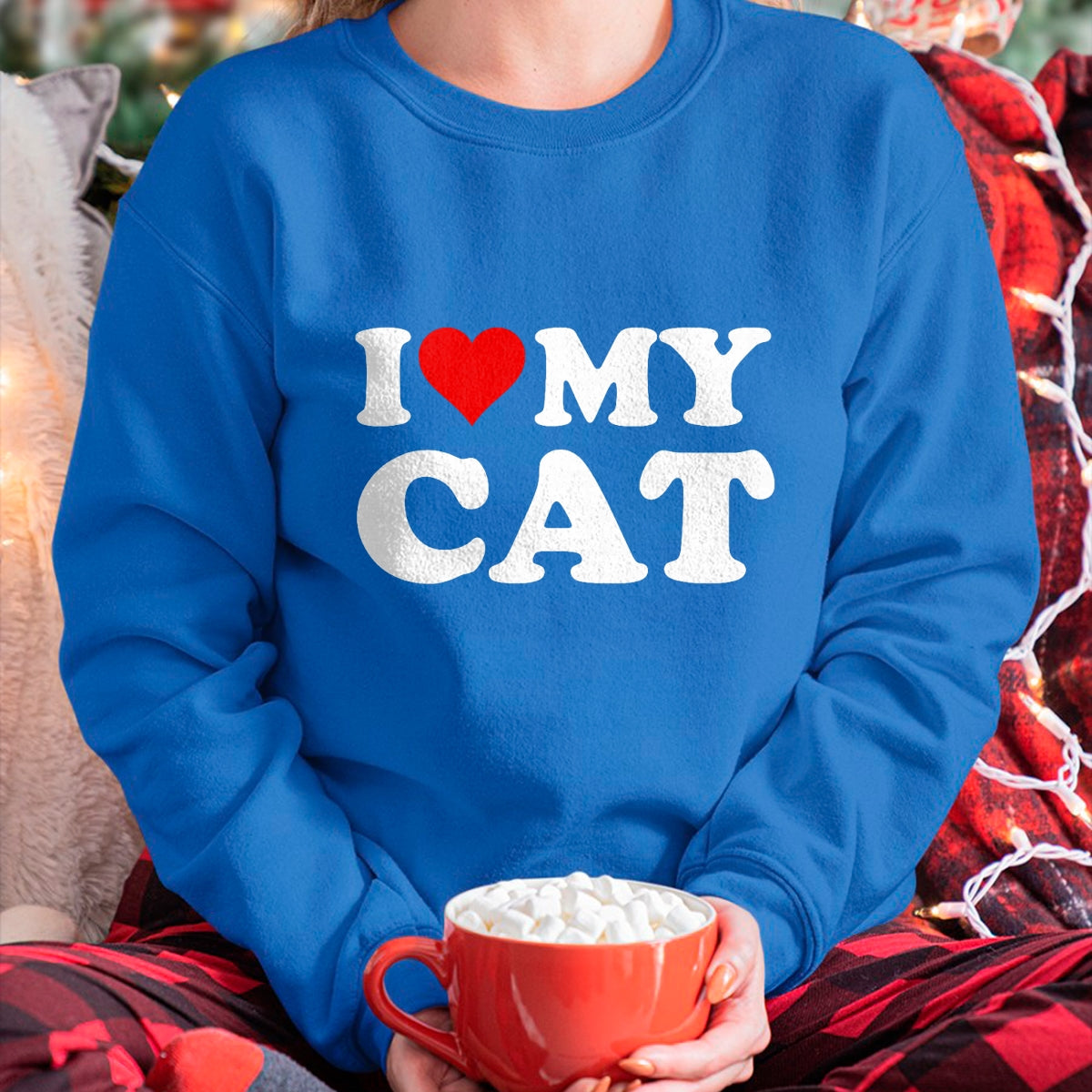 Cat Love Shirt, Funny Cat Lover Gift UnisexT-Shirt/Hoodie/Sweatshirt HLT00 - Red Heart I Love My Cat T-Shirt (1)