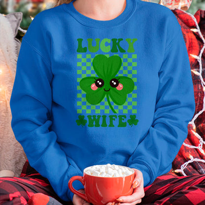 Best Wife Shirt, Wife and Husband Unisex T-Shirt/Hoodie/Sweatshirt HLT00 - Gift for wife T shirt, lucky wife   Lucky Wife Rainbow St Patricks Day Lucky Wife Long Sleeve T-Shir (2)